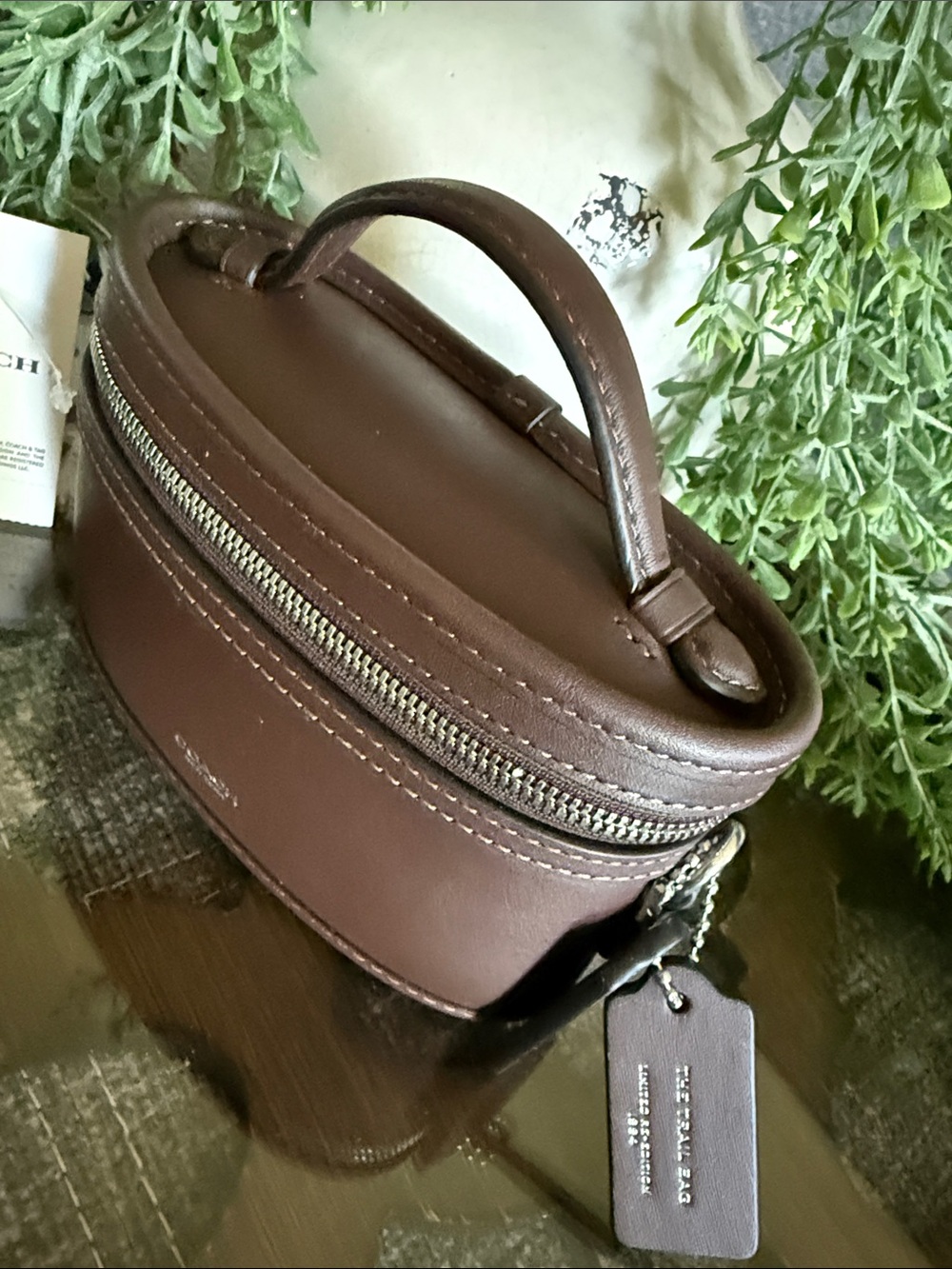Coach Mini Train Case in Brown with Silver Hardware - Picture 3 of 8
